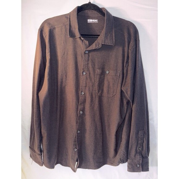 32 Degrees Heat Long Sleeve Button Up Shirt, Black, Size Large, RN165550 - Picture 1 of 8